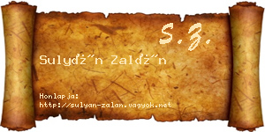 Sulyán Zalán névjegykártya